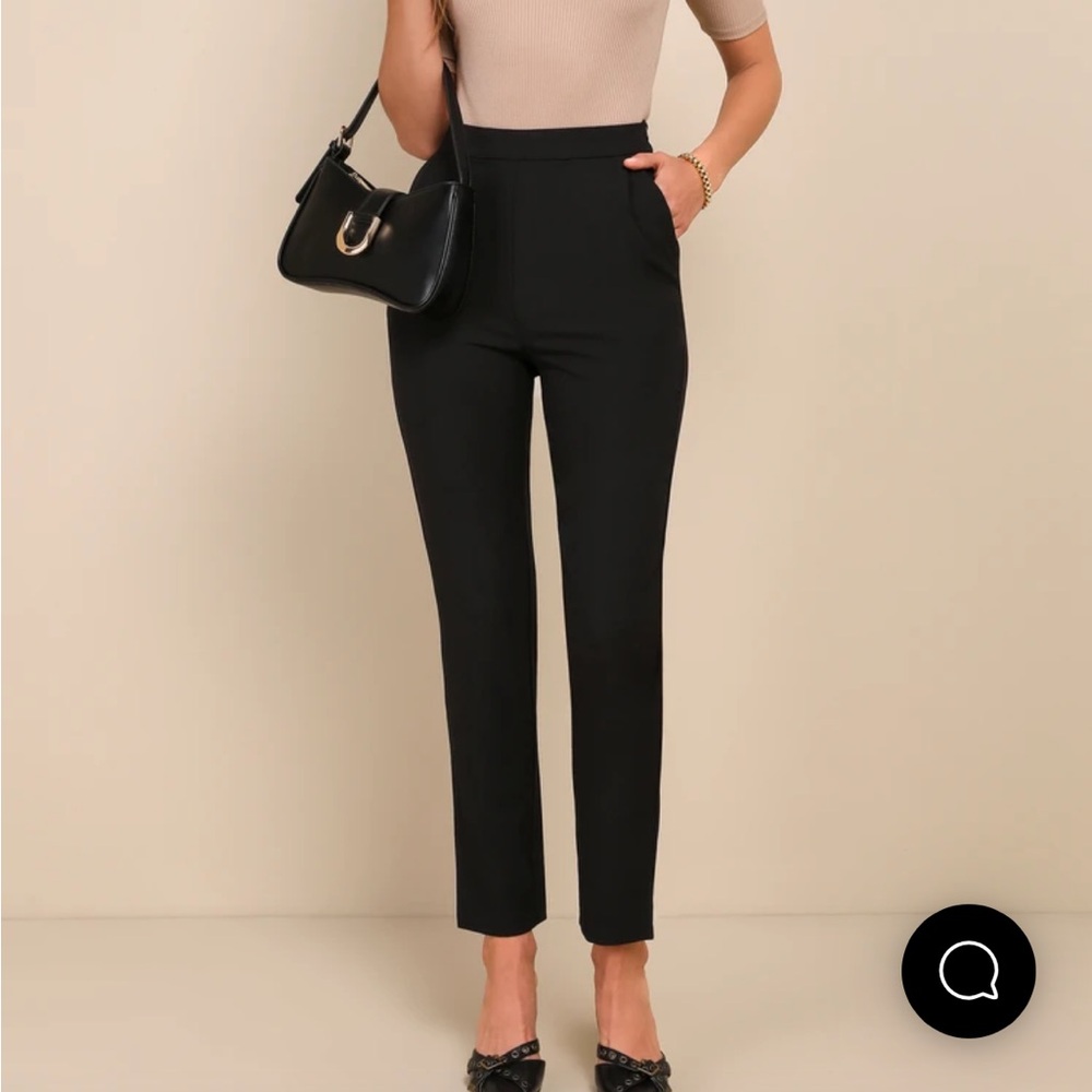 Lulus High-Waisted Black Trouser Pants